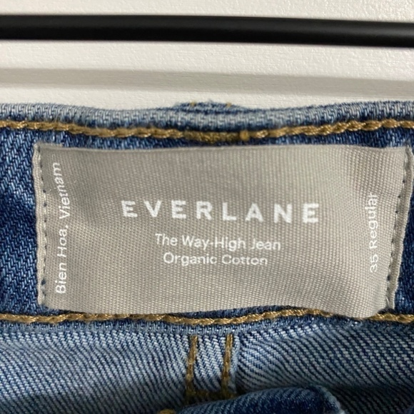 Everlane The Way High Cropped Raw Hem Jeans in Vintage Indigo, Women's Size 35 - Picture 8 of 14